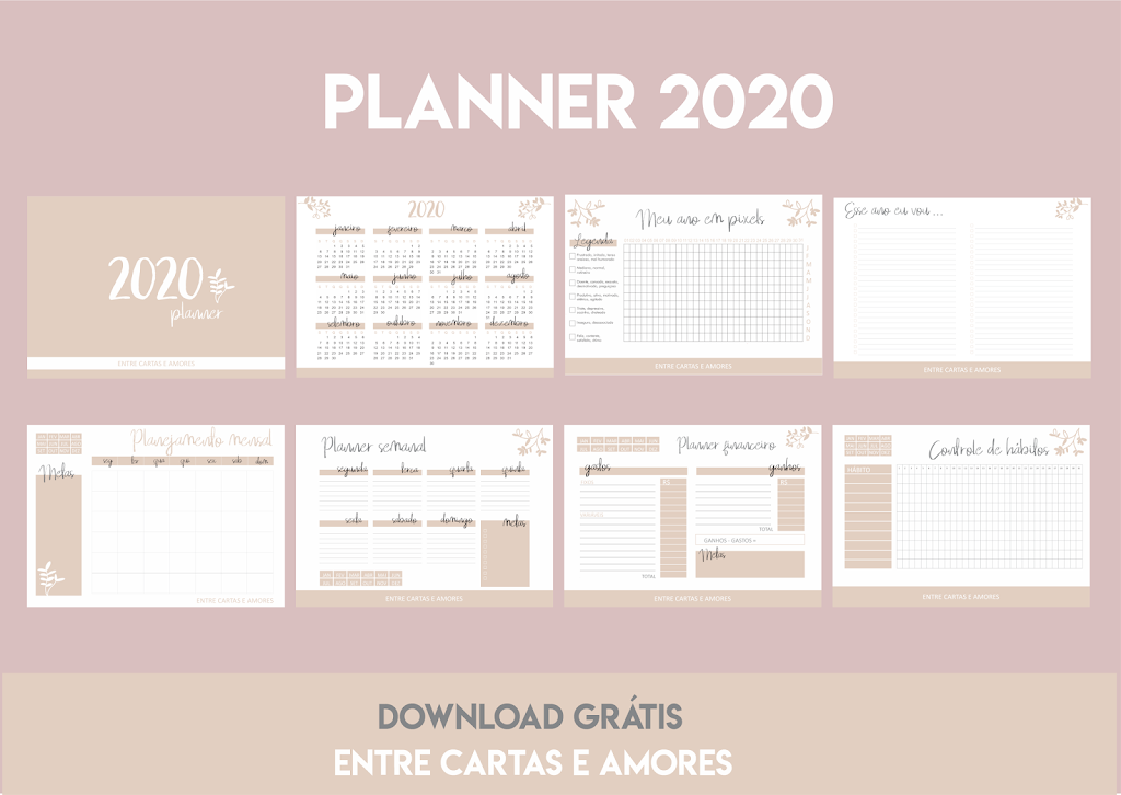 Planner 2020: Mensal, semanal e mais