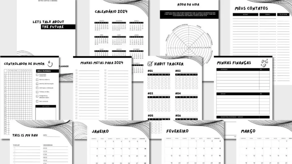 Planner 2024 Para Imprimir Planner Anual Mensal E Mais Gratuito Entre Cartas E Amores 9333