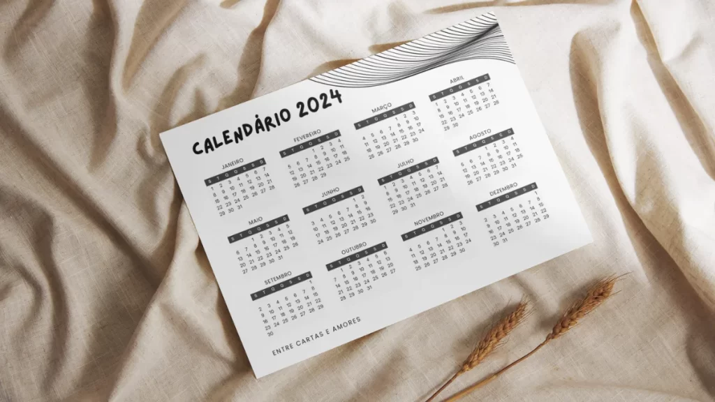 Calendário Fevereiro 2024 💜 Imprimir