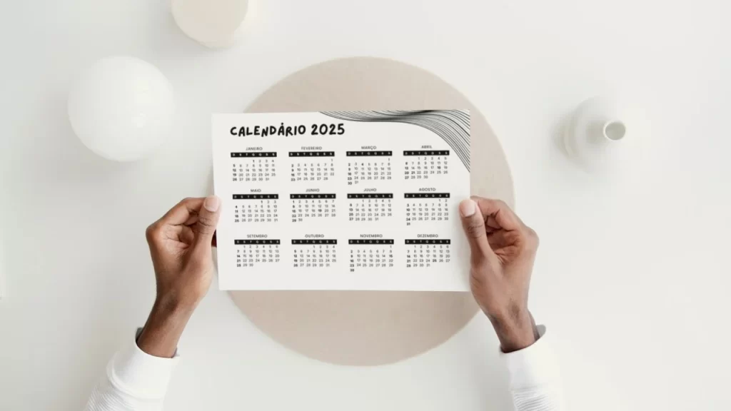 Calendário 2025 para imprimir grátis